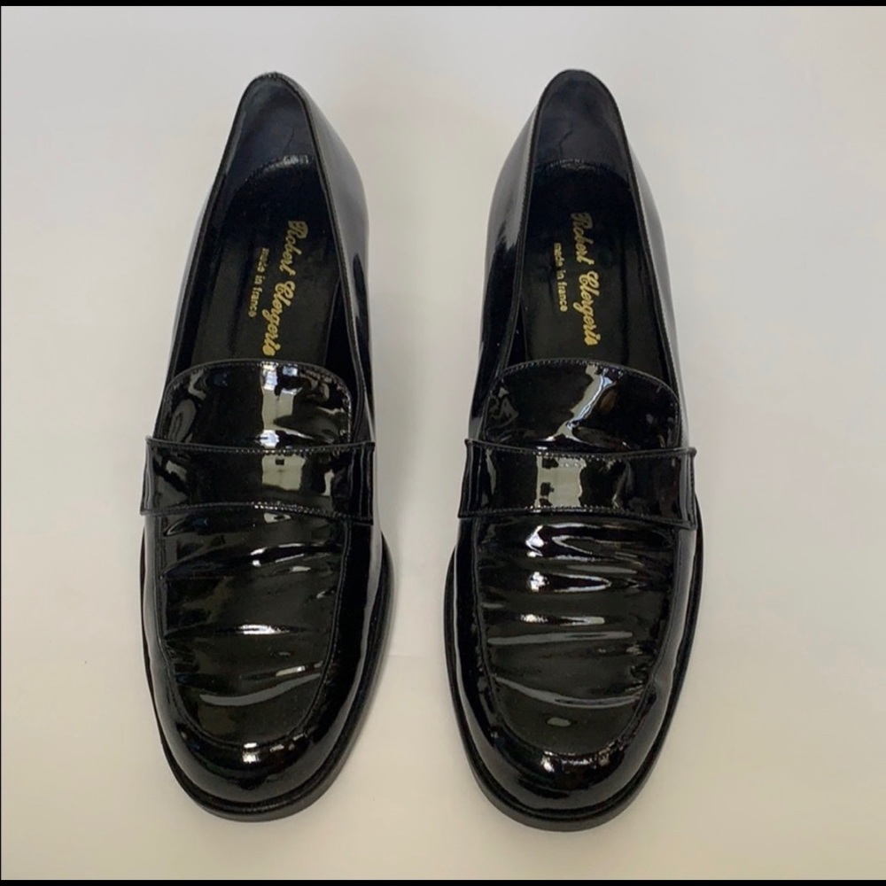 ROBERT CLERGERIE Black Patent Leather Loafers